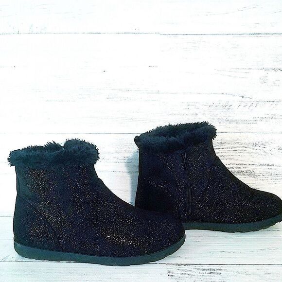 Cat & Jack Suede Faux Fur Ankle Boots - Picture 3 of 7